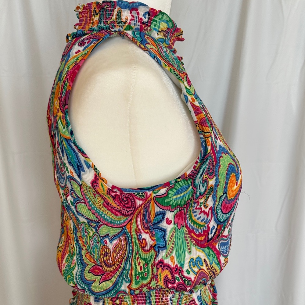 Ninety Multicolor Paisley Midi Dress Sz S - Picture 4 of 9